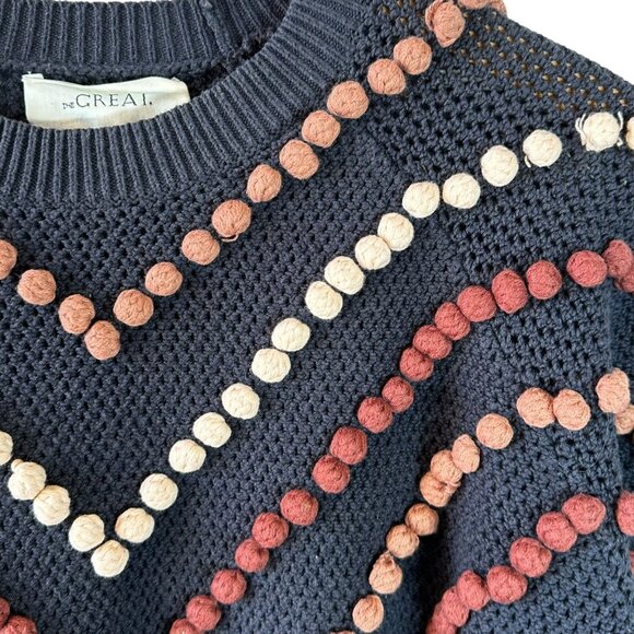 The Great - The Bobble Pom Pom Sweater in Navy Blue Size 1/Small - Picture 5 of 8